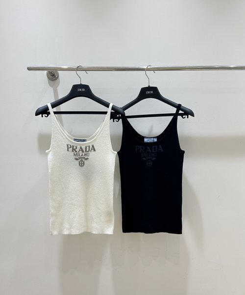 Prada Stylish Printed Elastic Sling Knit Vest