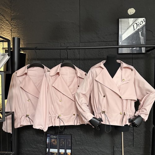 Versace Candy-Colored Oversized Short Trench Coat for Stylish Attire