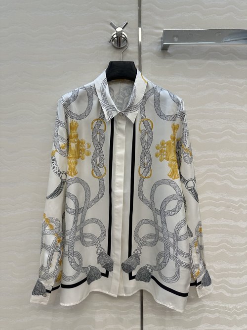 Hermes Exclusive Launch: Palefroi Remix Pattern Silk Shirt