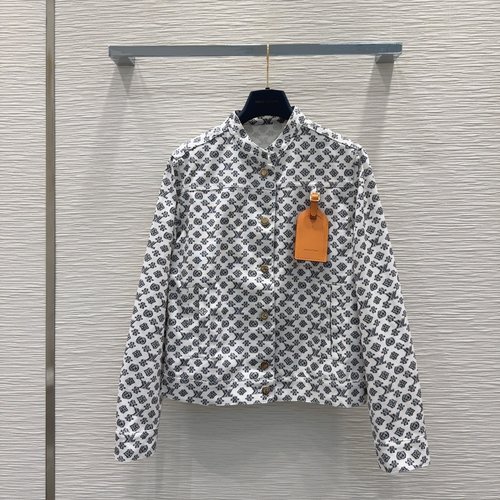 Louis Vuitton Exquisite Jacquard Coat with Custom Hardware and 3D Tailoring