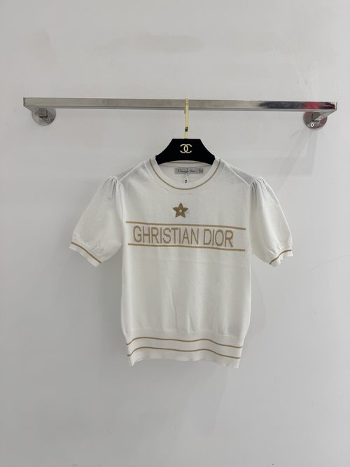 Dior Comfortable Tencel Short Sleeve Knit Top