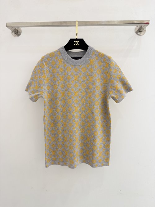 Louis Vuitton Classic Monogram Round-Neck Short-Sleeved Knit for Couples