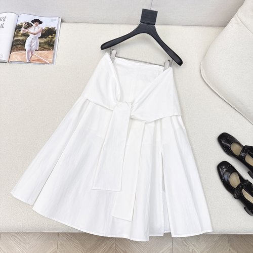 Loewe French Minimalist Shirt and Skirt with Drawstring and Drape