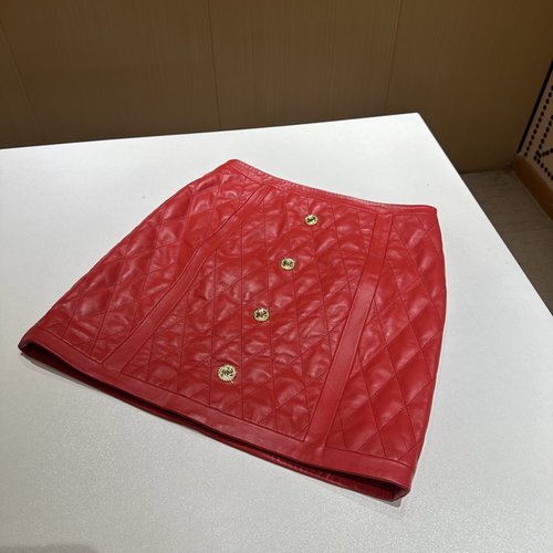 Balmain Top - notch Lambskin Dress Featuring 3D Embroidery and Gold Buckle Design