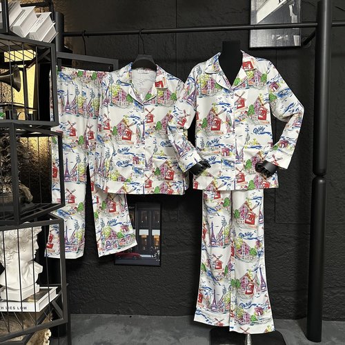 Dior Luxury Satin Windmill Series Loungewear