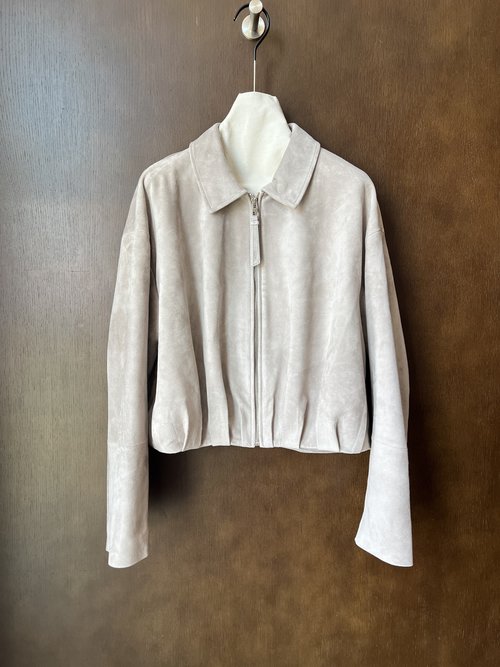 Loewe Stylish Single Leather Coat Crafted from Imported Mixed Sheep Suede