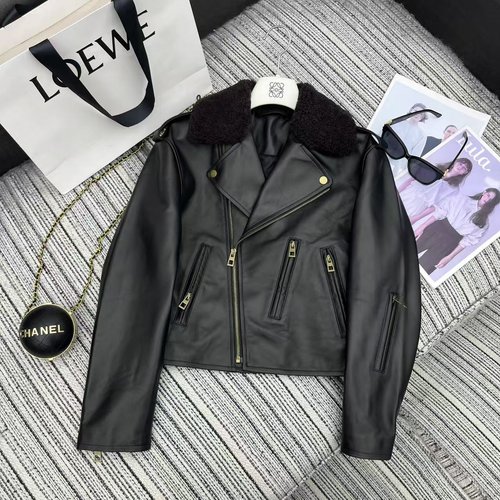 Loewe Luxurious Woolen Sheepskin Motorcycle Jacket with Exceptional Craftsmanship