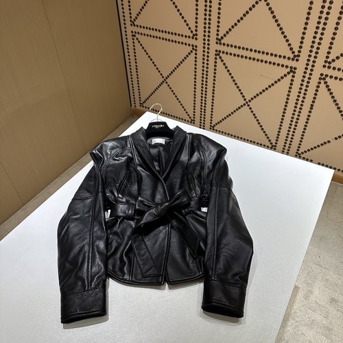 Hermes High - class Single Imported Goat Leather Outerwear