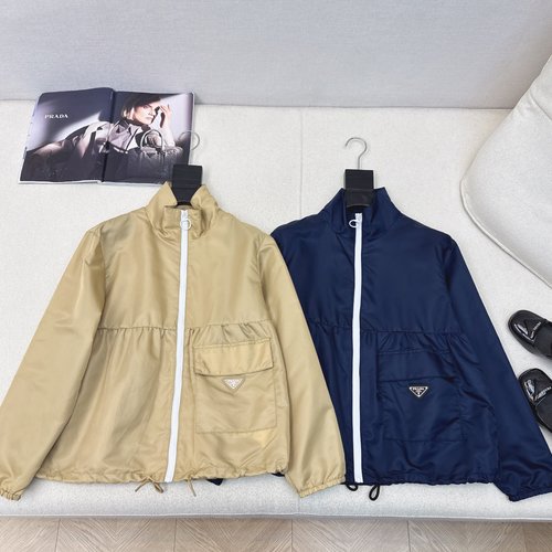 Prada Exclusive Regenerated Nylon Zippered Sun Jacket with Adjustable Waist