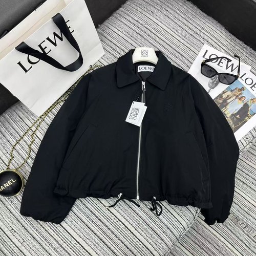 Loewe Exclusive Short Windbreaker Down Jacket with Embroidered Accents