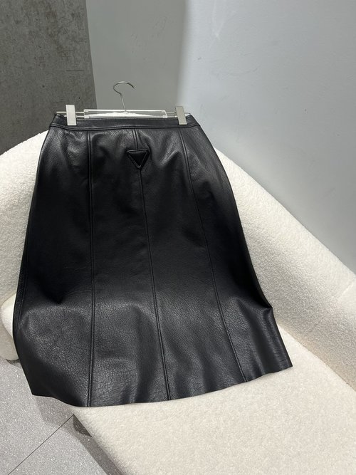 Prada Prada Sheepskin Large Umbrella Skirt, Goatskin with Unique Texture