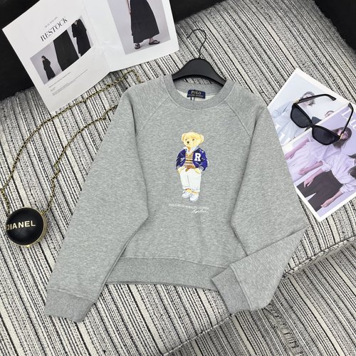 Yves Saint Laurent Autumn Bear Print Round Neck Sweatshirt