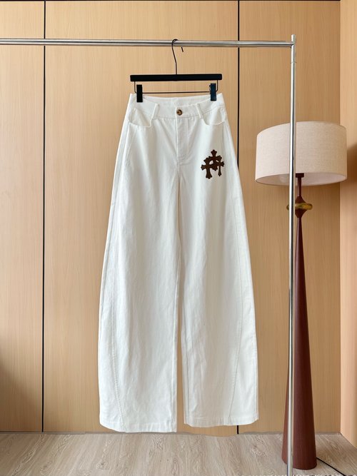 Chanel Designer s Corduroy Scythe Pants with Unique Decor
