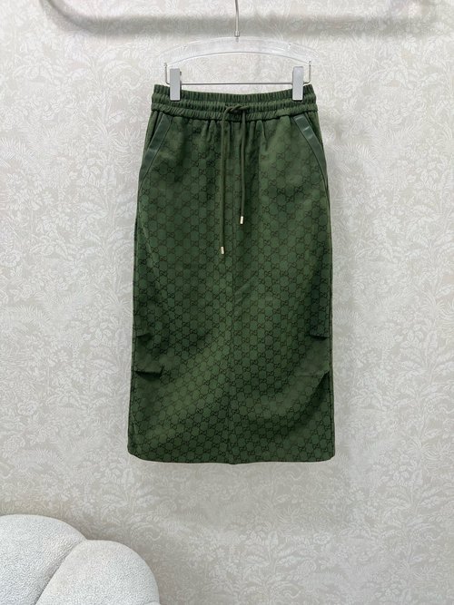 Gucci Double G Jacquard Waistband Straight Skirt