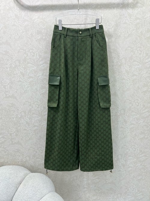 Gucci Retro Street-Style Wide-Leg Pants with Double G Decoration