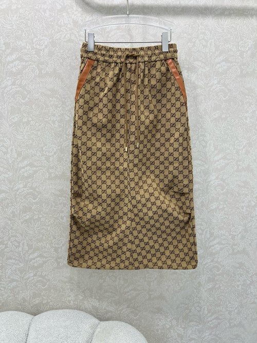 Gucci Double G Jacquard Waistband Straight Skirt