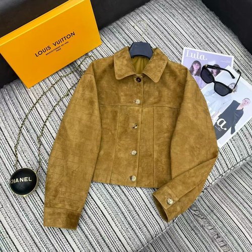 Louis Vuitton Recommended Early Autumn-Winter Alligator Grain Suede Jacket