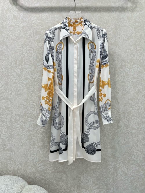 Hermes BriDes Gala en Fleurs Printed Long Dress with Silk Texture