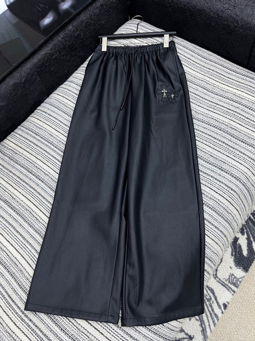 Chrome Hearts Environment-Friendly Leather Pants with Soft Touch and Versatile Style