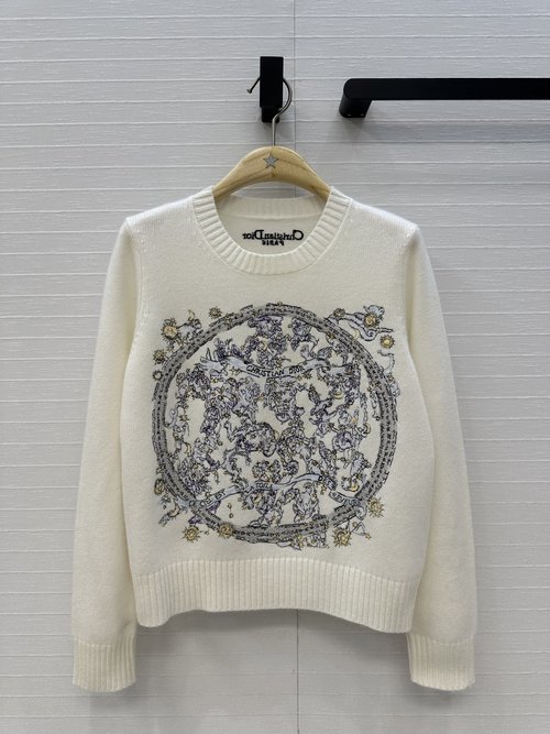 Dior MissD Limited Edition Constellation Embroidery Cashmere Sweater