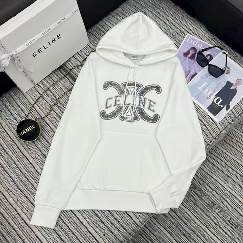 Celine Hoodie with Arch of Triumph Print in Two Colors