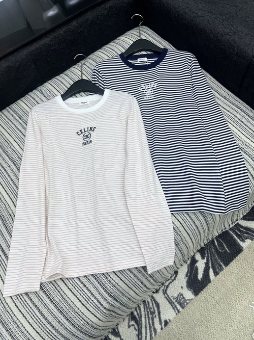 Celine Stylish Embroidered Long-Sleeve T-Shirt for Comfort
