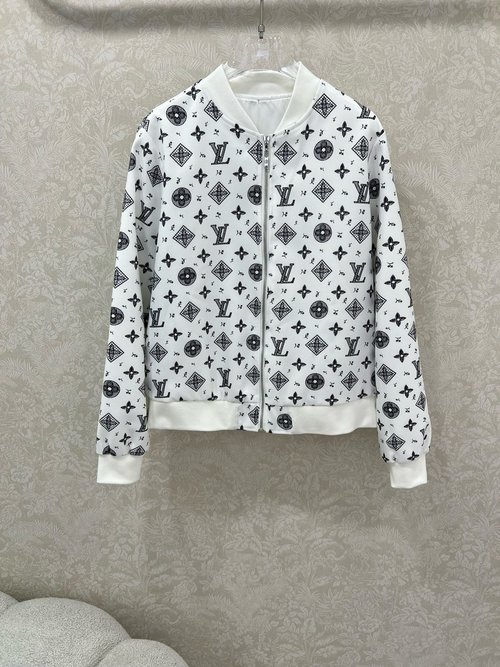 Louis Vuitton Fashionable Printed Jacket with Elastic Cuffs and Waistband