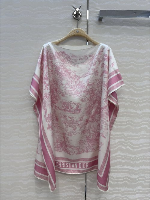 Dior Exclusive Romantic Silk Cloak Dress with Jungle Animal Print