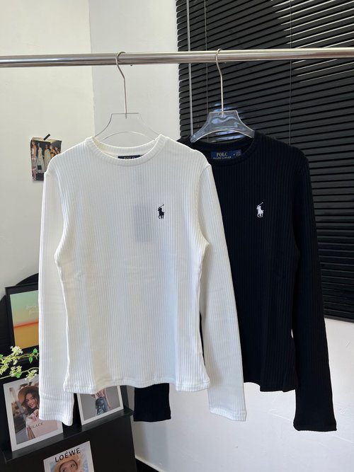 Polo Ralph Lauren Two-Color Embroidered Horse Logo Wool Long-Sleeve, Soft Texture Material