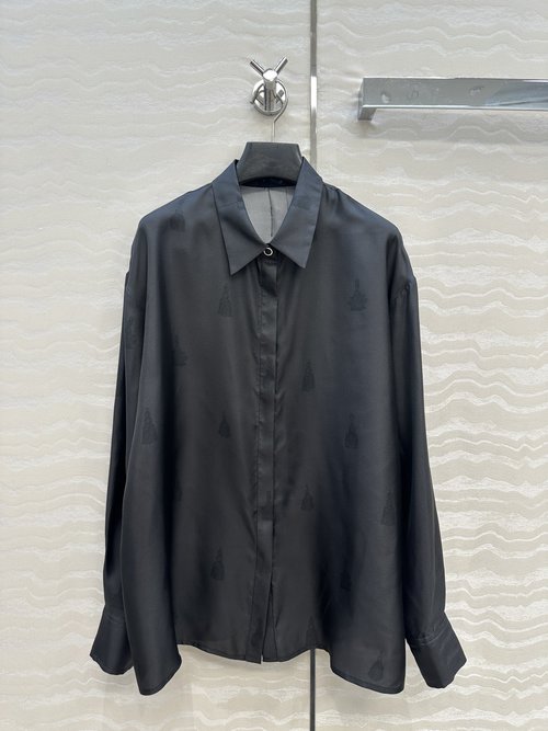 Hermes Exclusive Silk Shirt with Positioning Print in Palefroi Remix Design