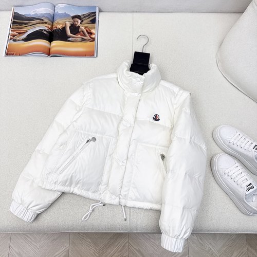 Moncler Removable Sleeve Short Down Jacket, Two-Way Style