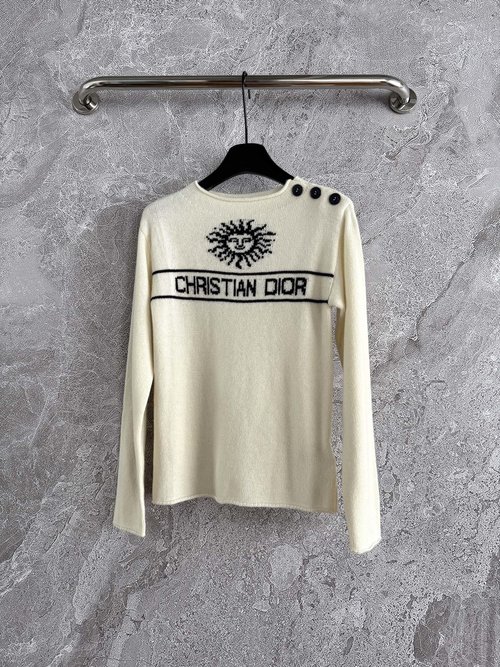 Chanel Classic Goat Cashmere Sweater with Sun God Embroidered Logo