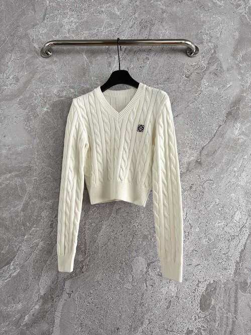 Loewe Timeless Cable-Knit Embroidered Sweater for Layering