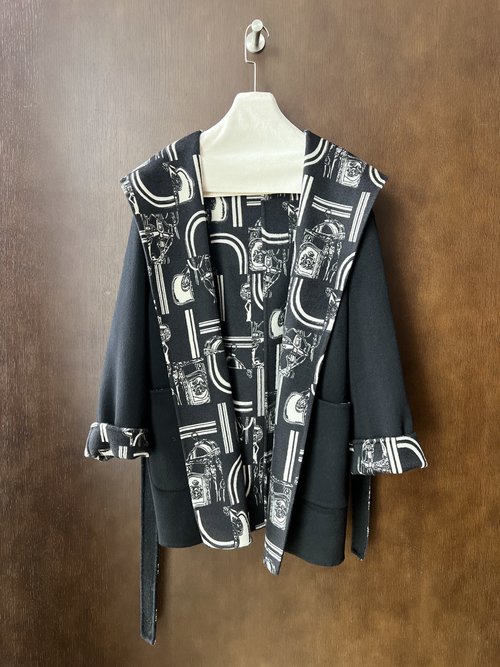 Hermes High - quality Hermès Double - sided Cashmere Hooded Coat