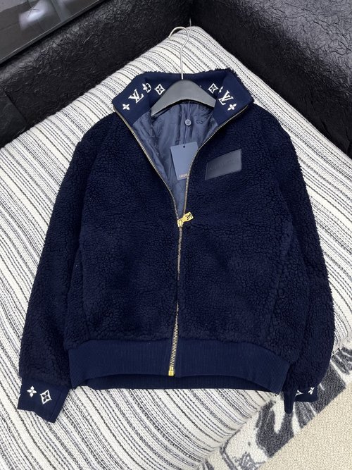 Louis Vuitton Customized Solid Lamb Fur Coat, Classic and Stylish