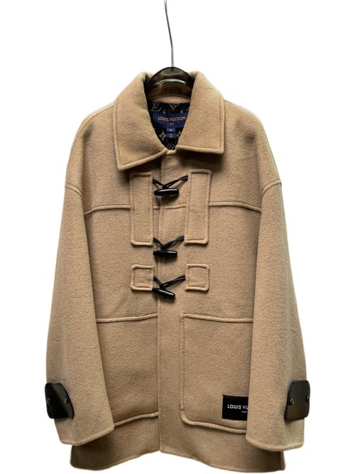 Louis Vuitton Camel Horn-Button Coat of 99% Wool and 1% Silk with Dust Bag