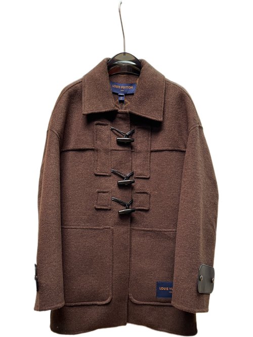 Louis Vuitton Caramel Horn-Button Coat of 99% Wool and 1% Silk with Dust Bag