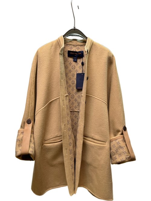 Louis Vuitton Camel Soft-Button Coat of 99% Wool and 1% Silk with Dust Bag