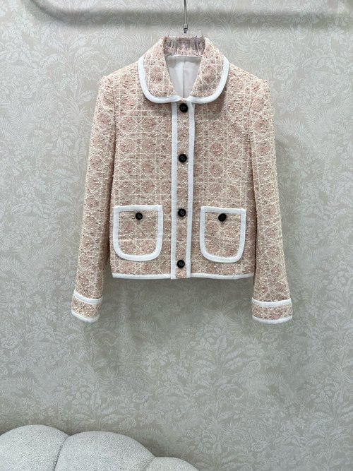 Dior Macaron - colored Toggle Woven Blazer, Elegant Design