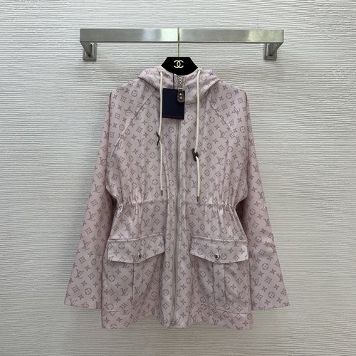 Louis Vuitton Customized: Logo and Drawstring Trimmed All-over Print Windbreaker