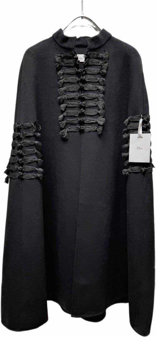 Dior Runway-Style Wool Coat in Black with Dust Bag