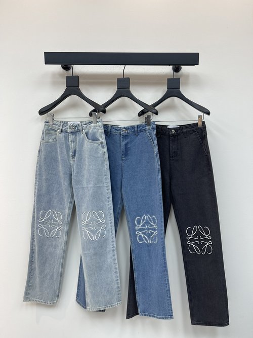 Loewe Laser-Hollowed Straight-Leg Jeans with Retro Flair
