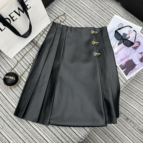 Loewe Recommended Pleated Skirt with Protein Leather