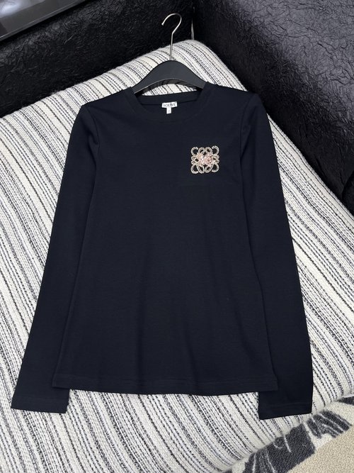 Loewe Beaded Loose-Fit Long-Sleeve T-Shirt