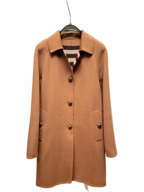 Burberry Mid-length Single-breasted Coat in Camel and Black