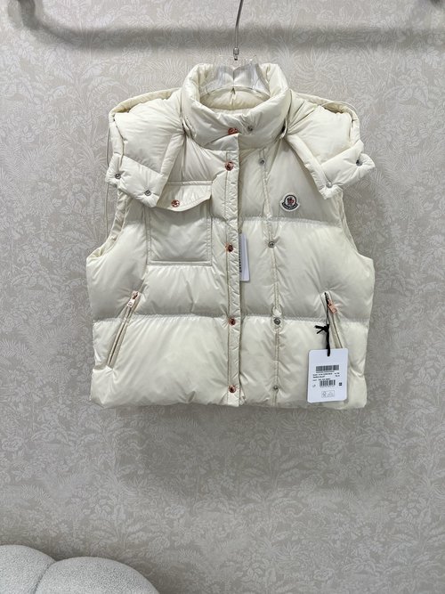 Moncler Detachable Hooded Stand - Collar Down Vest, Lightweight and Elegant