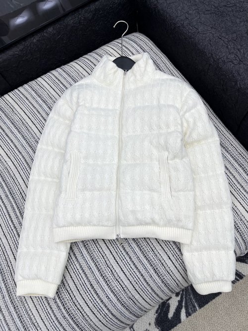 Moncler Stand-up Collar Knitted Spliced Down Jacket with Premium Design