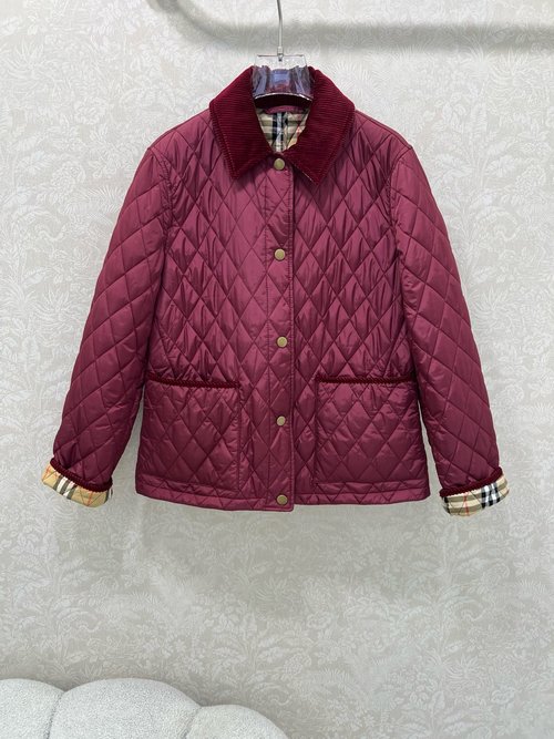 Burberry Classic Checked Mid-Length Cotton Corduroy Jacket