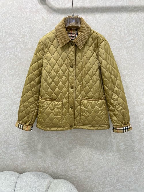 Burberry Classic Checked Mid-Length Cotton Corduroy Jacket