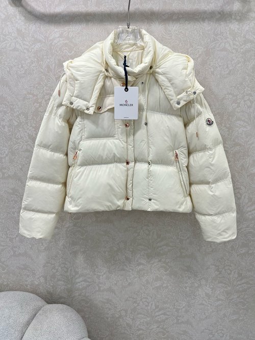 Moncler Detachable Hooded Stand - Collar Down Jacket with Brand Logo